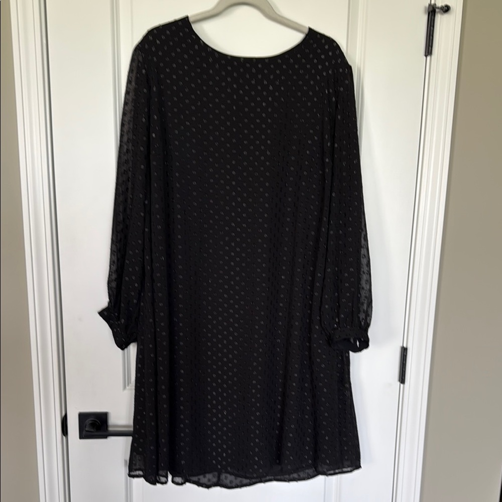 Ava & Viv Black A-Line Bishop Sleeve Dress